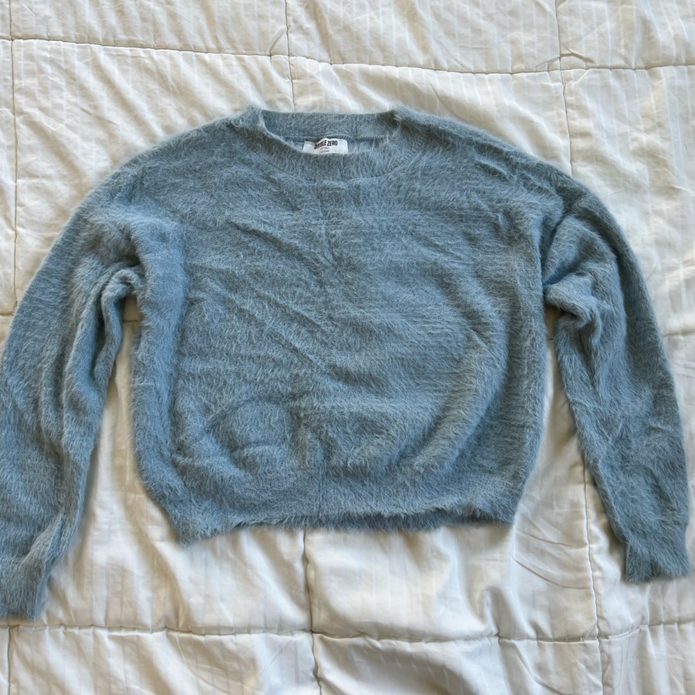 Double Zero Fuzzy Gray Women's Sweater